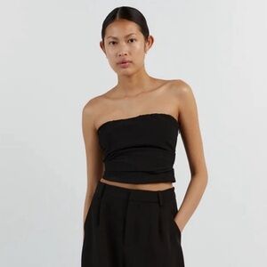 DISSH Nile Black Rouched Strapless Top